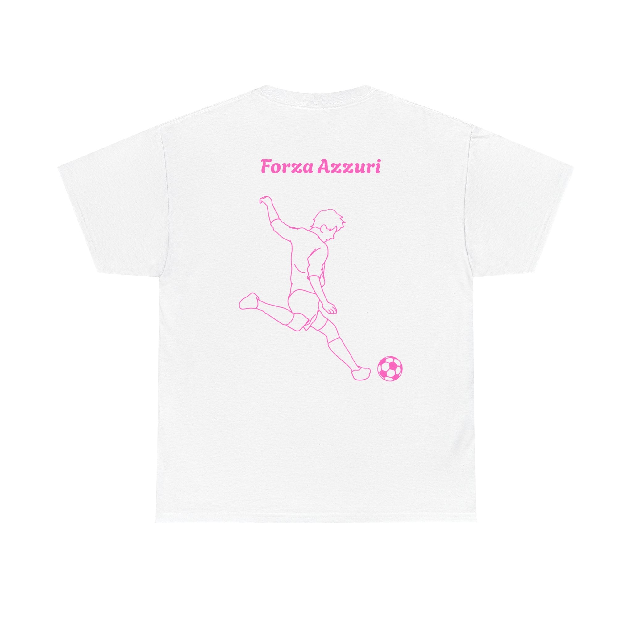 "Forza Azzuri" pink white tee