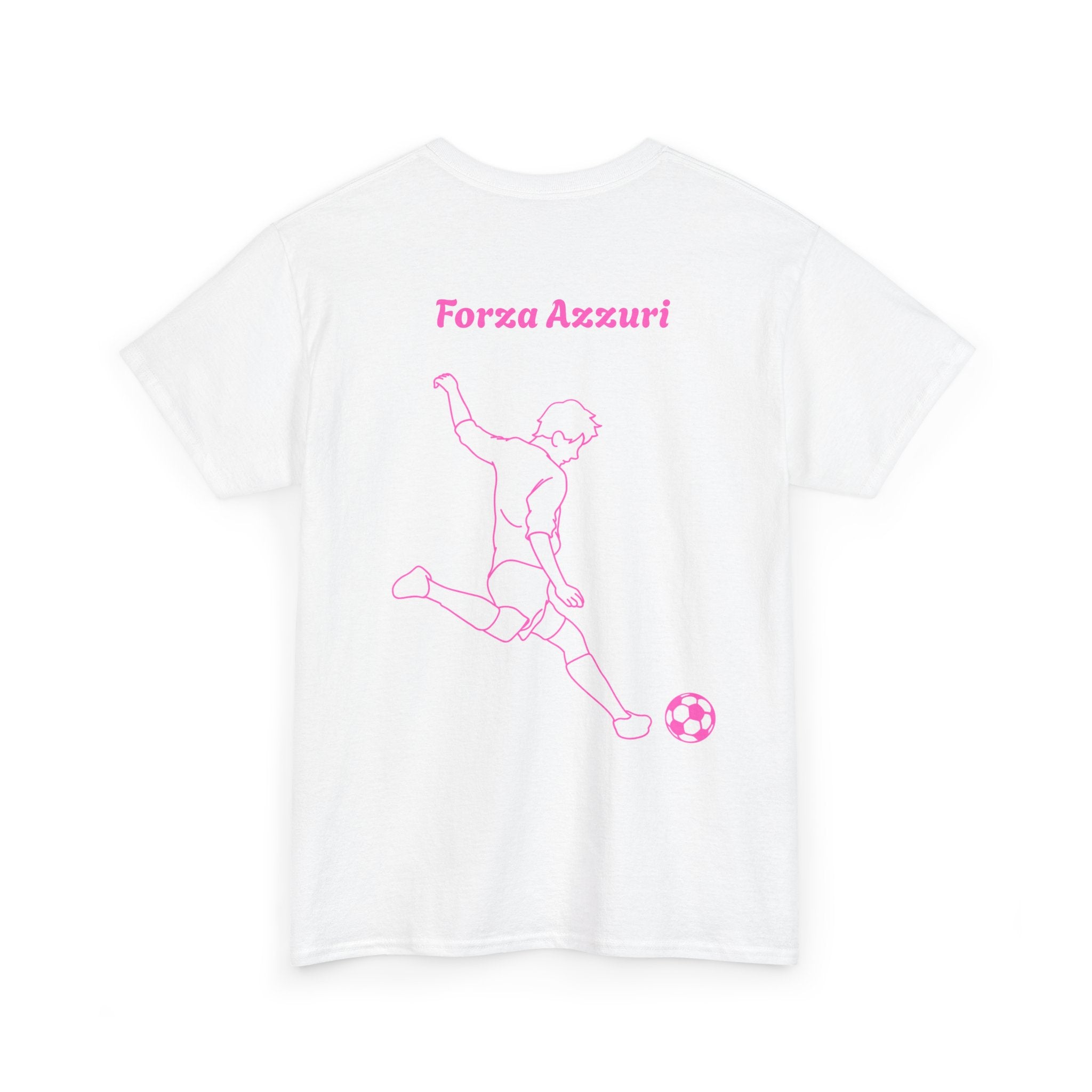 "Forza Azzuri" pink white tee