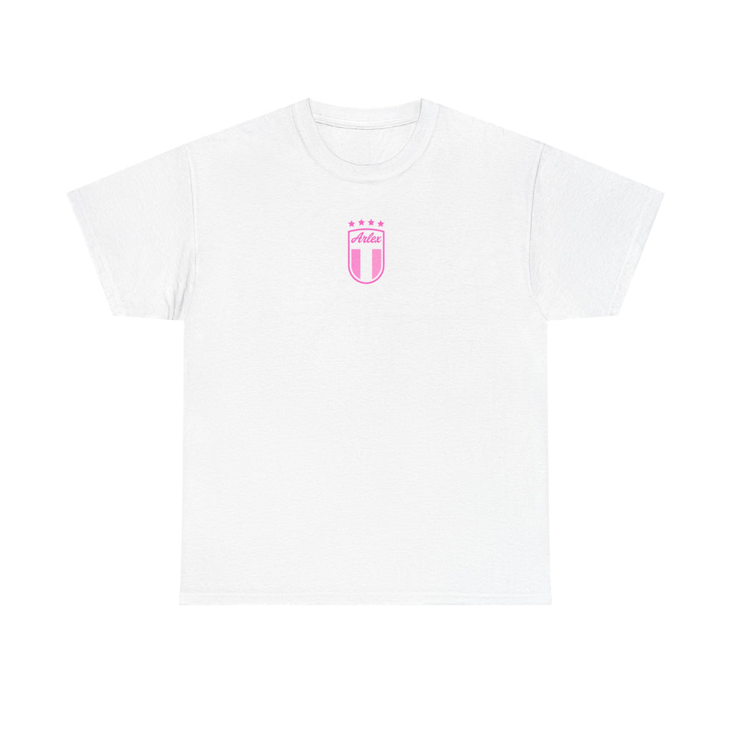 "Forza Azzuri" pink white tee